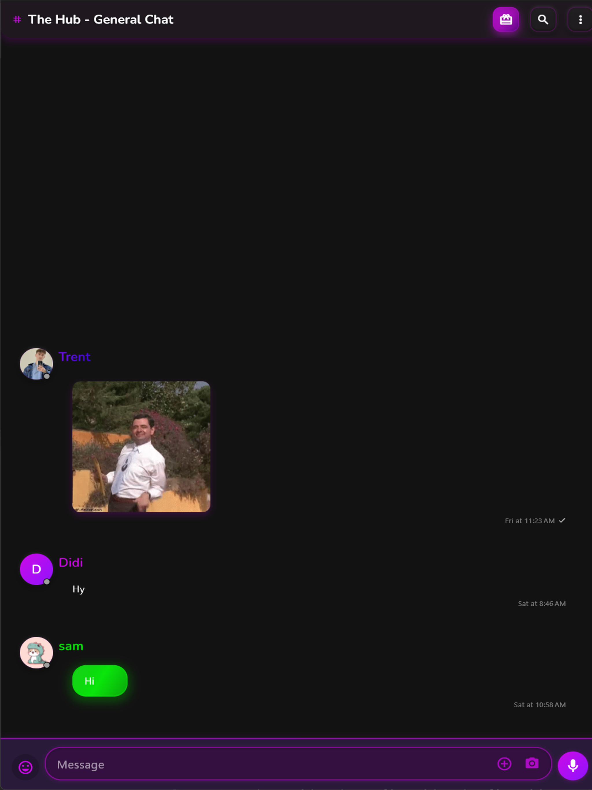 Chat interface in Concord