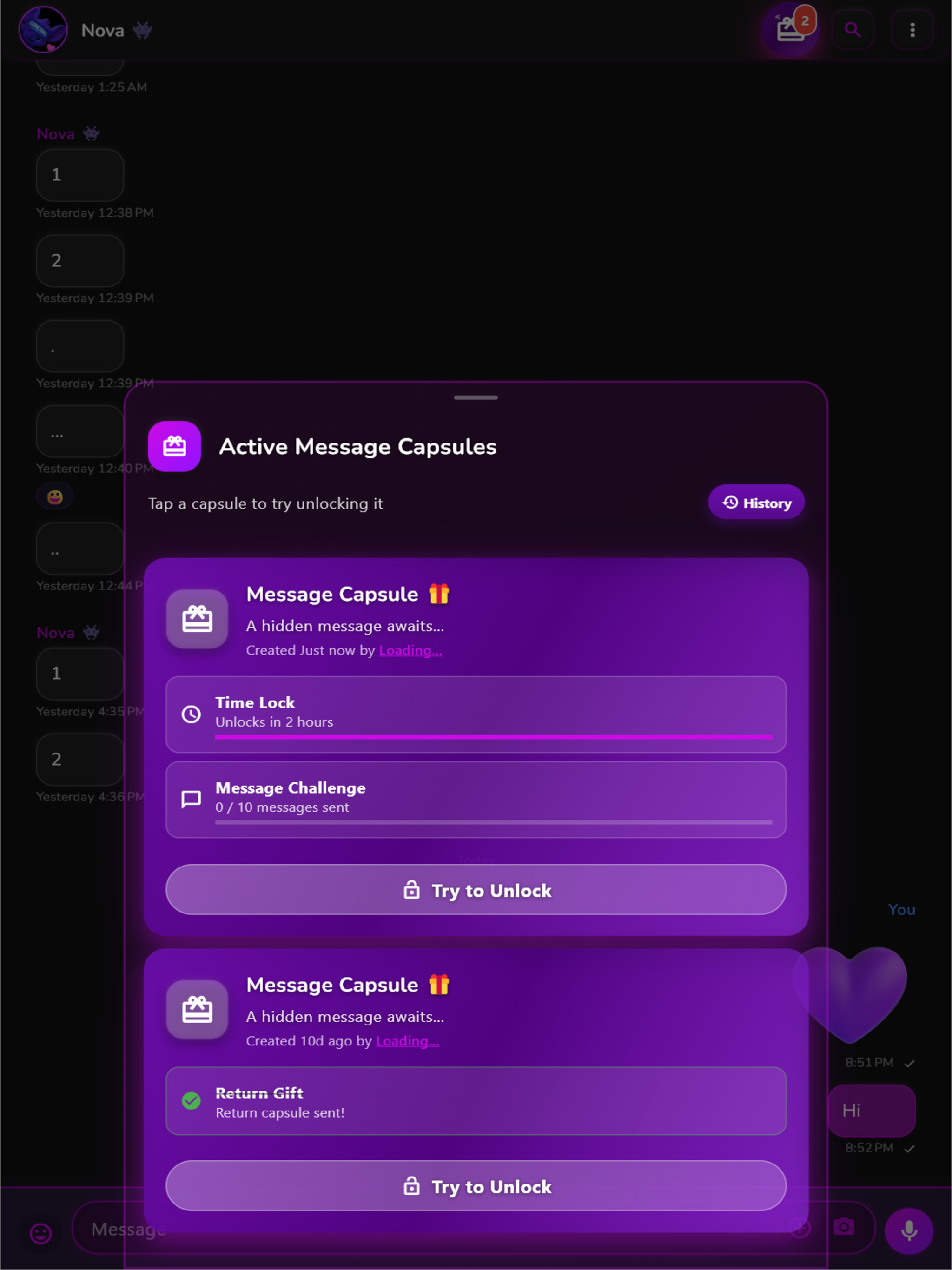 Message capsules in Concord